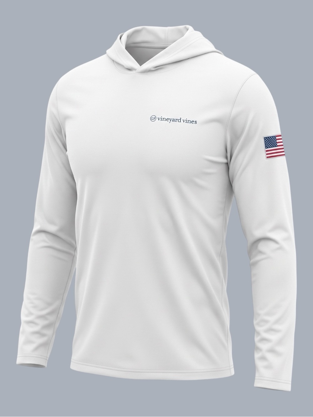 Vineyard Vines Men's USA Performance Hoodie Harbor Tee White Size Small